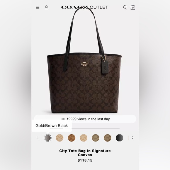 City Tote Bag In Signature Canvas - reversible - Picture 2 of 6